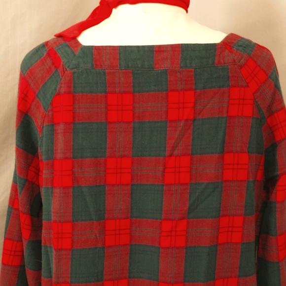 Cozy Soft Nightgown Red Green Plaid 100 Cotton sz 2x Comfortable Colorful Tarten - Picture 4 of 12